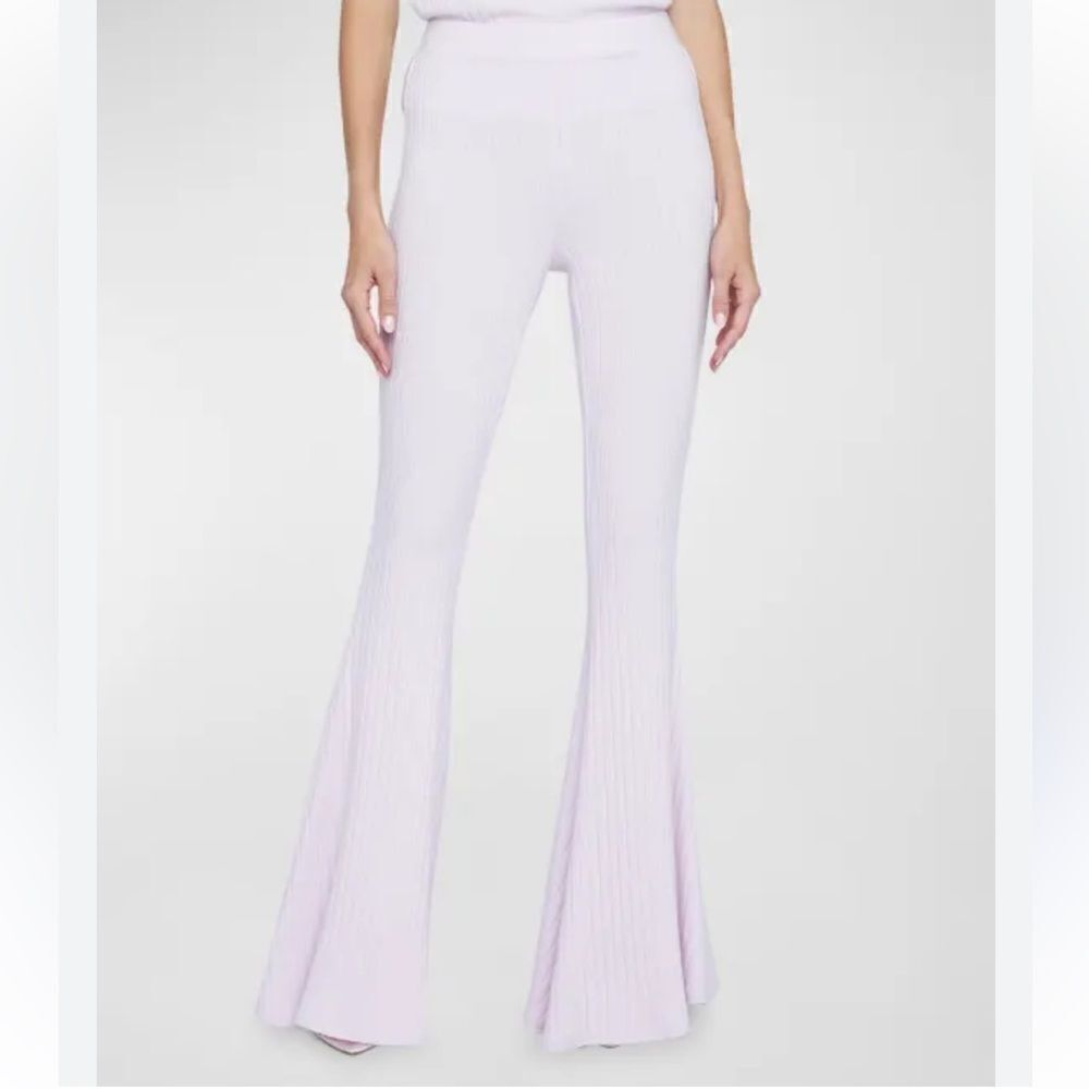 NWT L’AGENCE KIKI PANTS lilac GOSSAMER flares bells pull on ribbed knit S